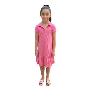 Tommy Hilfiger Girls Pink Polo Dress Size M (8–10) Classic Logo